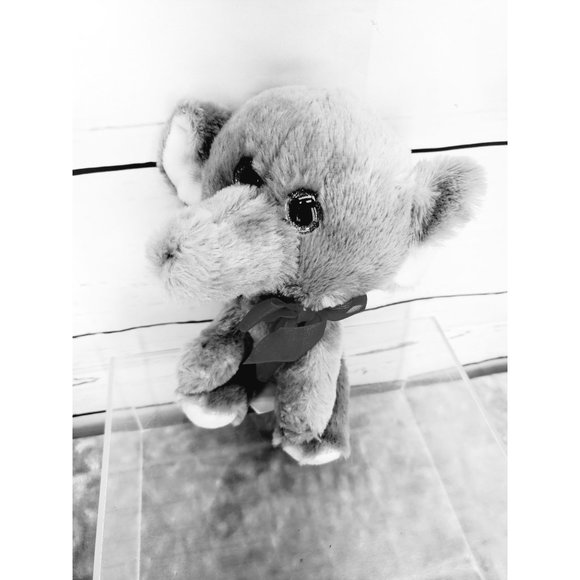 Hug Fun Jungle Elephant 272376 Gray with Red Bow Blue Glitter Eyes plush stuffed - Picture 8 of 11
